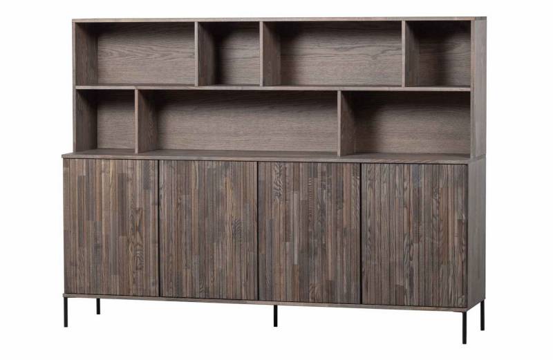WOOOD Buffet Gravure aus Eschenholz, Espresso Push-to-Open-System von WOOOD