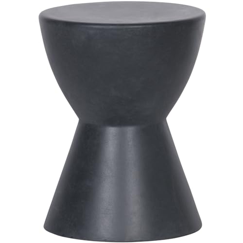 WOOOD Dover Runder Hocker Betonoptik - Sitzhocker aus Fibreclay für Innen- und Außenbereich aus Faserton Couchtisch 2er Set Beistelltische - ø35x45 cm von WOOOD