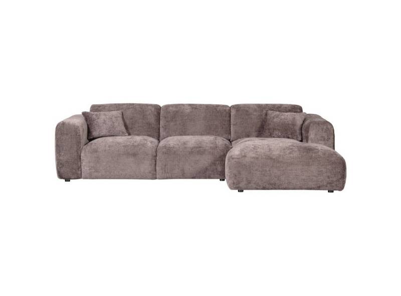 WOOOD Ecksofa Chaiselongue Cloud aus Chenille-Stoff Rechts, Taupe von WOOOD