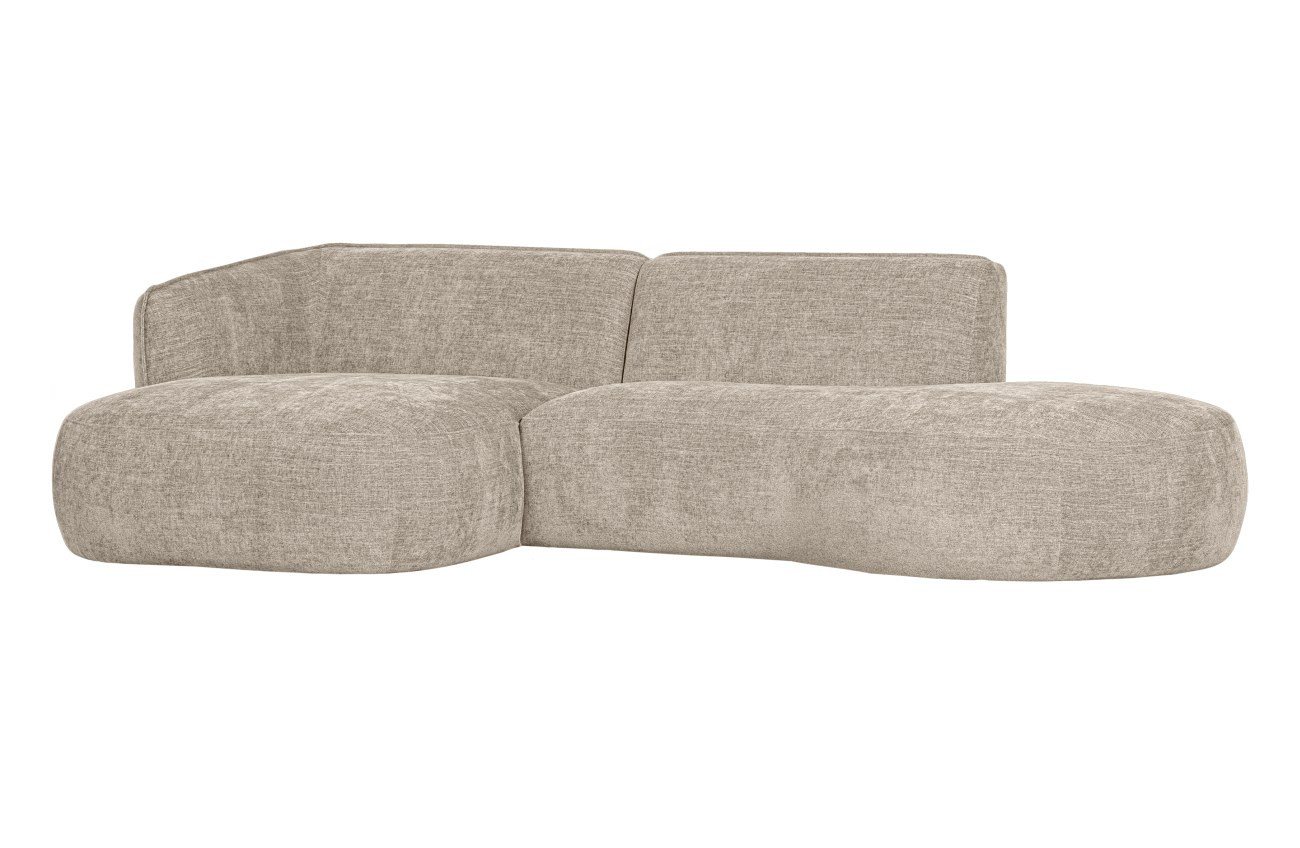 WOOOD Ecksofa Polly aus Webstoff Links, Sand von WOOOD