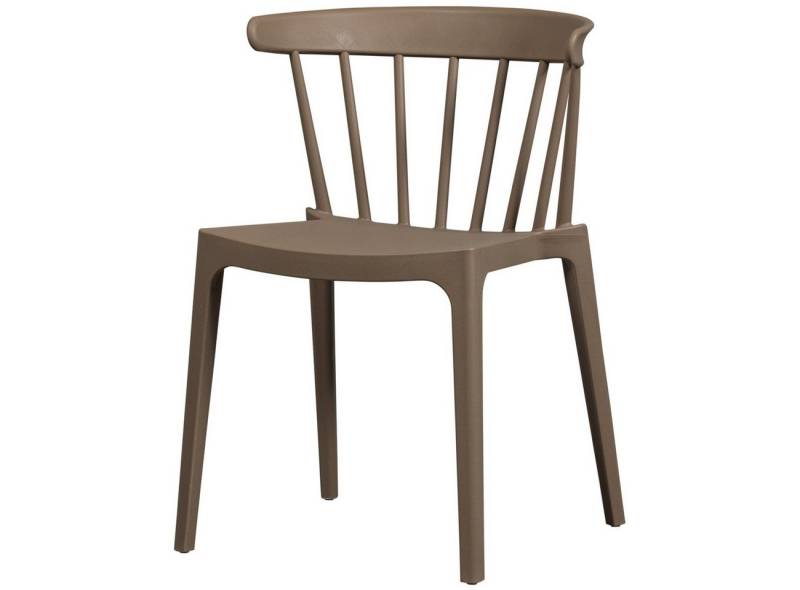 WOOOD Gartenstuhl Bliss aus Kunststoff, Braun, Geeignet für den Innen- und Außenbereich von WOOOD