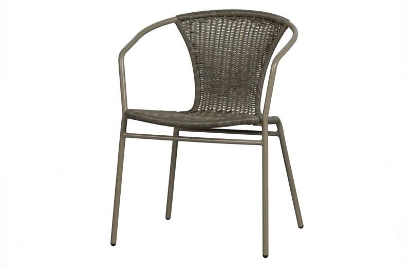 WOOOD Gartenstuhl Weston 4er-Set aus Rattan, Kaki, Geeignet für den Innen- und Außenbereich von WOOOD