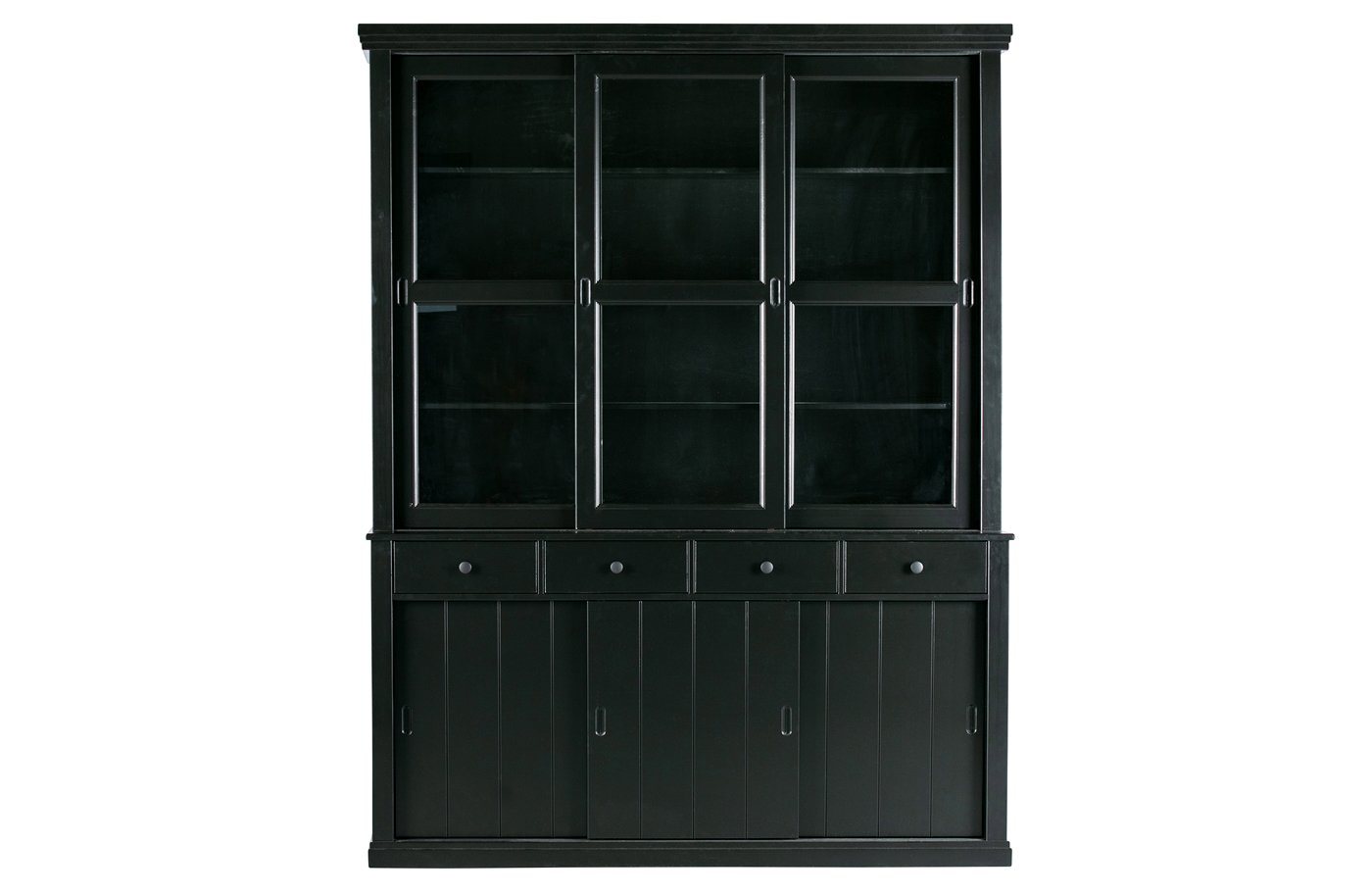 WOOOD Hochschrank Buffetschrank Lagos - Kiefer Schwarz von WOOOD