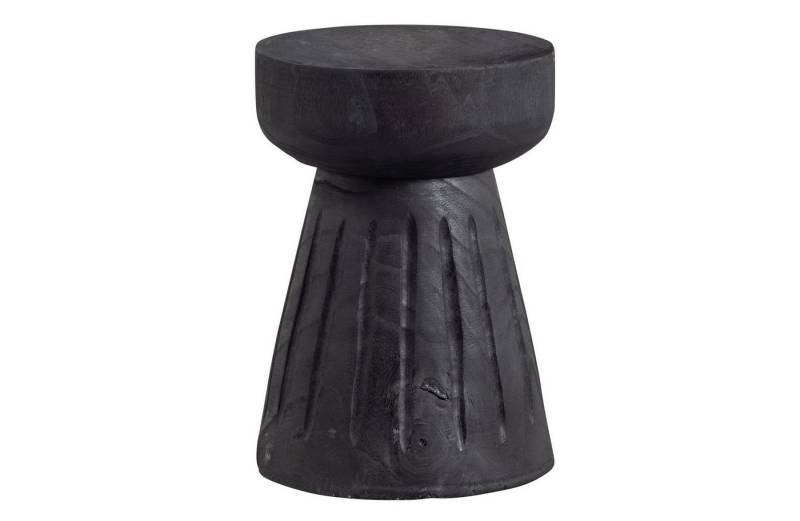 WOOOD Hocker Borre aus Paulowniaholz, Schwarz von WOOOD