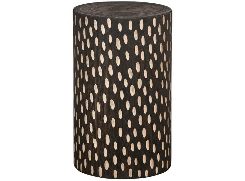 WOOOD Hocker Perry aus Paulowniaholz, Dunkelbraun von WOOOD