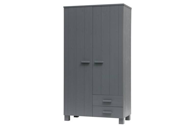 WOOOD Kleiderschrank Dennis aus Kiefernholz, Dunkelgrau von WOOOD