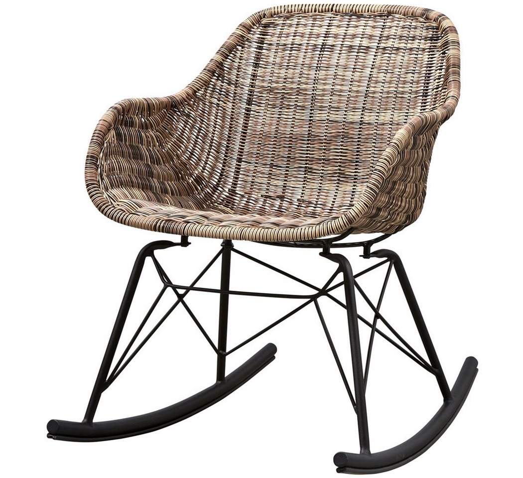 WOOOD Loungesessel Schaukelstuhl Minka - Rattan Natur von WOOOD