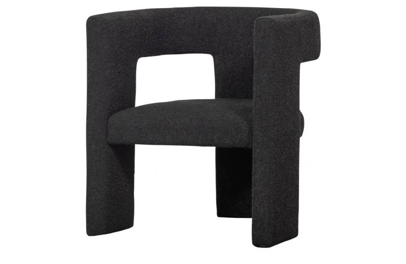 WOOOD Sessel Tiwa aus Boucle-Stoff, Dunkelgrau Grau von WOOOD