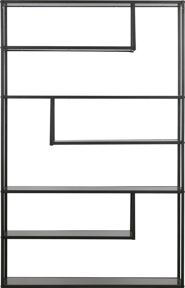WOOOD Bücherregal Teun, Regal aus Metall, viel Platz, H 188 cm x B 120 cm von WOOOD