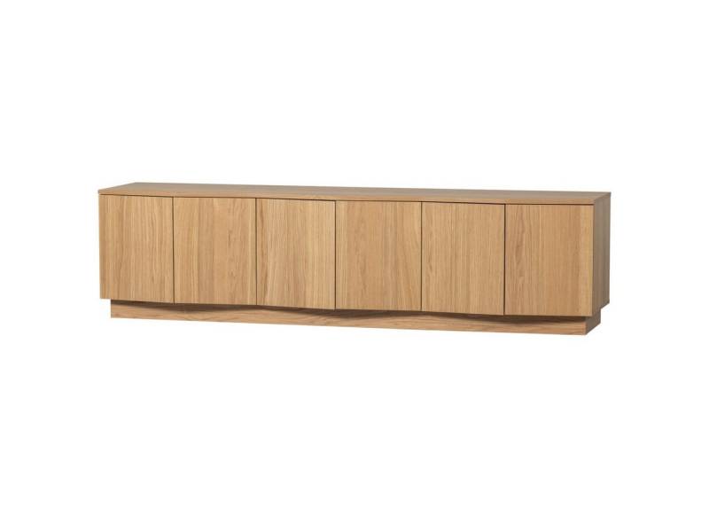 WOOOD TV-Board Zuma aus Eichenholzfurnier, 200 cm, Push-to-Open-System von WOOOD