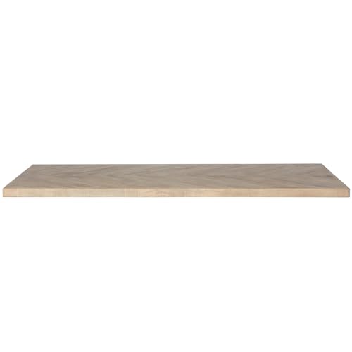 WOOOD Tablo Tischplatte Fischgrät 180x90 aus Mangoholz - White Wash - Zur Verwendung Tablo Tischbeine für Esstisch - 180x90x5.5 cm von WOOOD