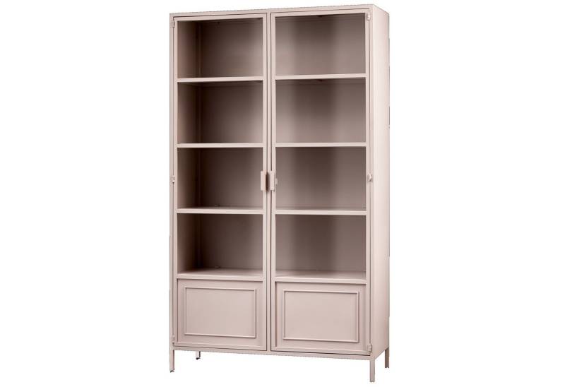 WOOOD Vitrine Vitrinenschrank Kabinett Ronja Vintage Metall Zartrosa von WOOOD