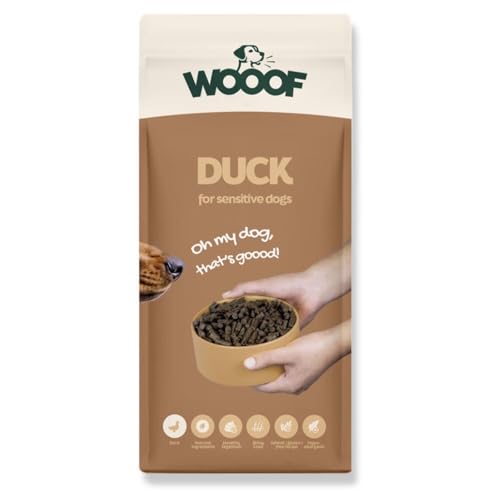 WOOOF Ente Trockenfutter für Hunde 14 kg natürlich proteinreich hypoallergen komplette Ernährung für alle Rassen Erwachsene Hunde gesunde Haut glänzendes Fell schonende Verdauung reich an Omega WOOOF Ente Trockenfutter für Hunde 14 kg natürlich proteinreich hypoallergen komplette Ernährung für alle Rassen Erwachsene Hunde gesunde Haut glänzendes Fell schonende Verdauung reich an Omega von WOOOF