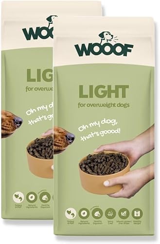 WOOOF Light 28kg kaltgepresstes Hundefutter mit Pute und Fisch | Trockenfutter, leicht verdaulich, ohne Weizengluten WOOOF Light 28kg kaltgepresstes Hundefutter mit Pute und Fisch | Trockenfutter, leicht verdaulich, ohne Weizengluten von WOOOF