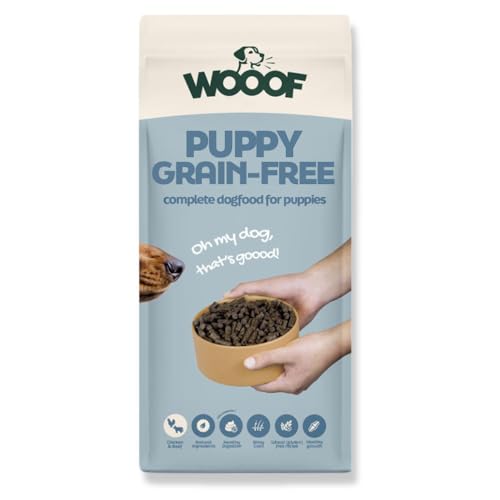 WOOOF Welpenfutter getreidefrei – Trockenfutter mit Pute & Lachsöl, für Junior Hunde Aller Rassen, sensitiv & gut verdaulich, ohne Getreide, 10 kg von WOOOF