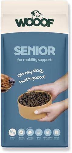 WOOOF Senior Kaltgepresstes Hundefutter 14 kg Natürliche, getreidefreie Vollnahrung für ältere Hunde. Schonende Verdauung. Gelenkunterstützung. Stärkung des Immunsystems. Gesundes Gewicht von WOOOF