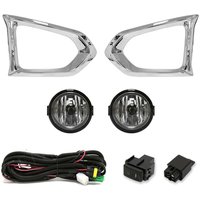 1 Paar Stoßstangen-Nebelscheinwerfer + Lampenabdeckung + Verkabelung + Schaltersatz für 2014–2019 Halogen-Nebelscheinwerfer, Tagfahrlicht von WOOSIEN