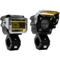 15 W Motorrad-Scheinwerfer, wasserdicht, LED-Scheinwerfer, weiß, bernsteinfarben, Fahren, Fernlicht, Abblendlicht, 2 Stück von WOOSIEN