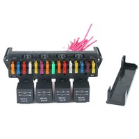 Woosien - 15-Wege-Blade-Sicherungskasten-Blockhalter mit 4-Wege-12-V-40-A-Relais für PKW-LKW-Universal-Kfz-Relais von WOOSIEN