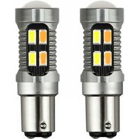 Woosien - 2x led Light Dual Color Bulb 1157 Bay15d P21/5w 5630 20smd Canbus Car Brake Reverse Lamp Turn Signa von WOOSIEN