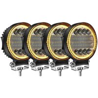 Woosien - 4x LED-Arbeitslicht-Pods runder bernsteinfarbener Spot-Combo-Licht-Bernstein-Nebelscheinwerfer für Off-Road-SUV von WOOSIEN