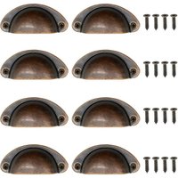 8 Stück altmodische Muschelgriffe, antike Möbelgriffe, Haushalts-Halbkreis-Schubladengriff von WOOSIEN