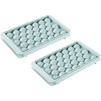 Woosien - Eiswürfelschalen für den Gefrierschrank, kreisförmige quadratische Eisschale mit Deckel, wiederverwendbare quadratische Eisform zur Woosien - Eiswürfelschalen für den Gefrierschrank, kreisförmige quadratische Eisschale mit Deckel, wiederverwendbare quadratische Eisform zur von WOOSIEN