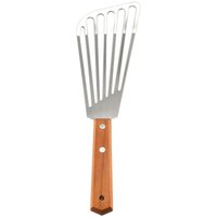 Fischspatelwender aus Edelstahl, Fischspatel mit Holzgriff, Schlitzwender, Küchenmetallspatel von WOOSIEN