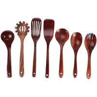 Holz-Küchenutensilien-Set, Holzlöffel zum Kochen, natürliches Teakholz, Küchenspatel-Set für Inc Holz-Küchenutensilien-Set, Holzlöffel zum Kochen, natürliches Teakholz, Küchenspatel-Set für Inc von WOOSIEN