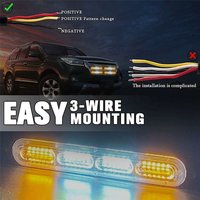 Woosien - LED-Notblitzleuchte, 24 LEDs, weißes Warnsignal, Gefahren-Bauleuchte für Off-Road-Feuerwehr von WOOSIEN