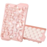 Woosien - Mini-Kugelform mit Deckel – leicht zu entnehmende kleine Eiskugelform für den Gefrierschrank, langlebiges Tablett, rosa Woosien - Mini-Kugelform mit Deckel – leicht zu entnehmende kleine Eiskugelform für den Gefrierschrank, langlebiges Tablett, rosa von WOOSIEN