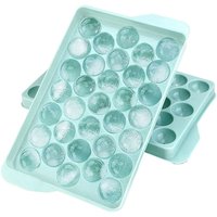 Mini-Kugelform mit Deckel – leicht zu lösende kleine Eiskugelform für den Gefrierschrank, langlebiges Tablett, blau von WOOSIEN