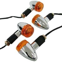 Woosien - Motorrad Blinker Chrom Vorne Hinten Lichter Für Bobber Chopper (4 stücke) von WOOSIEN