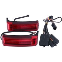 Motorrad Gepäck Satteltasche Led Drehen Lauf Bremse Hinten Rücklicht Für Touring Road King Street Glide von WOOSIEN