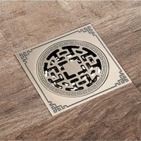 Quadratischer Duschablauf aus Messing, 10 x 10, Duschablauf, Badezimmer, geruchshemmender Duschablauf, antik von WOOSIEN