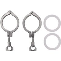 Stück Tri-Clamp-Stahl-Einzelstift-Hochleistungs-Tri-Clamp mit Flügelmutter, kompatibel mit Ferrule Tc, mit 1 Stück Silikon Stück Tri-Clamp-Stahl-Einzelstift-Hochleistungs-Tri-Clamp mit Flügelmutter, kompatibel mit Ferrule Tc, mit 1 Stück Silikon von WOOSIEN