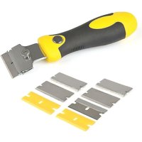 Woosien - Verstellbarer Schaber zum Entfernen von Carellage-Kleber mit 8 Ersatzklingen aus Metall + Mikrofaser von WOOSIEN