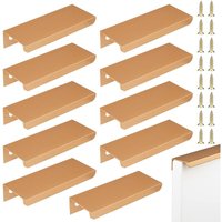 10 Stück verdeckter Griff, 80 mm Schrankgriff, roségoldene Schubladengriffe, Möbelgriffe, Aluminium-Schrankgriff von WOOSIEN