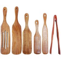 6-teiliges Spurtle-Set aus Holz, Teakholz-Spurtle-Set, hitzebeständiger Holzspatel, Kochutensilien-Set 6-teiliges Spurtle-Set aus Holz, Teakholz-Spurtle-Set, hitzebeständiger Holzspatel, Kochutensilien-Set von WOOSIEN
