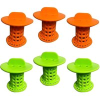 Woosien - Badezimmer-Bodenablauf, 6 Stück Bodenablauf, Duschablaufrohr, Abfluss-Haarfänger (grün + orange) von WOOSIEN
