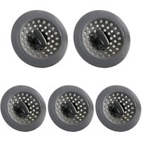 Woosien - Küchenspüle-Sieb, 5er-Pack, 2-in-1-Spülbeckenstopfen, für Badewannen, Waschbecken, Küchen, Badezimmer von WOOSIEN