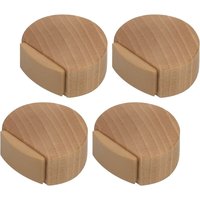 Selbstklebender Türstopper – Türstopper aus Holz für Bodenbeläge und Parkett – 4er-Set (Buche) von WOOSIEN