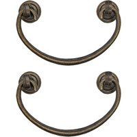 Woosien - Set mit 2 klappbaren Möbelgriffen, Schubladengriffen, Schrankgriffen, Kommoden, Antik-Bronze-Messing-Design von WOOSIEN