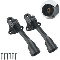 Woosien - Stück federbelasteter Türstopper aus Zinklegierung, 126 mm, Boden-Metall-Türstopper mit 6 Schrauben (schwarz) von WOOSIEN