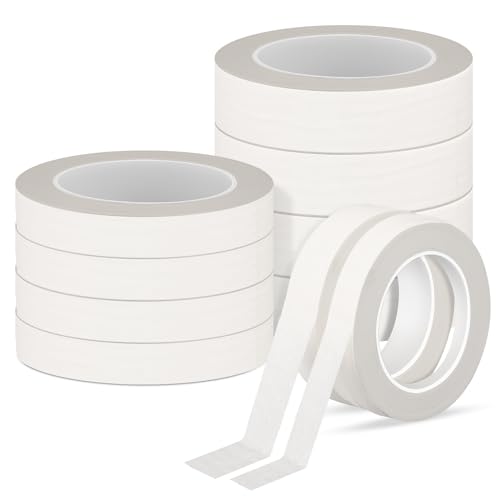 WOOWAIR 10 x Kreppband - Abdeckband Set - 5 Rollen 50 m x 30 mm + 5 Rolle 50 m x 20 mm Malerkrepp für sauberes Abkleben der Abdeckfolie bei Malerarbeiten von WOOWAIR