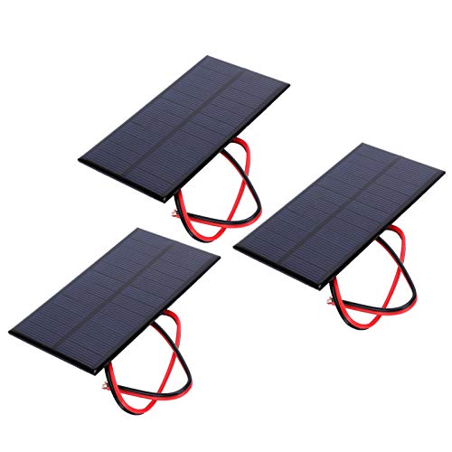 WOOXGEHM 3PCS Mini Solarpanel, DC 6V Polykristallines Solarmodul, Solar DIY System Kit mit 30 cm Kabel, DIY Verwendung von WOOXGEHM