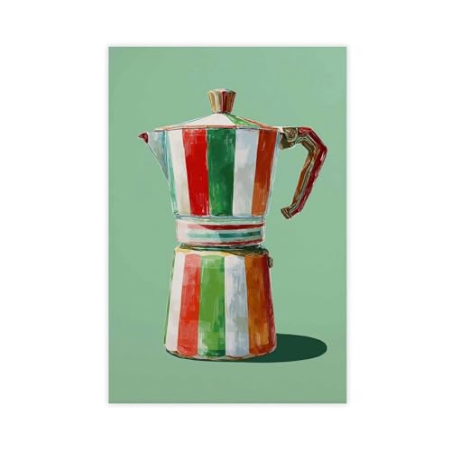 WOPIYNAG Kunstdruck auf Leinwand, Motiv: Italienische Kaffeemaschine, Wandkunstdruck, Bild, Gemälde, 40 x 60 cm WOPIYNAG Kunstdruck auf Leinwand, Motiv: Italienische Kaffeemaschine, Wandkunstdruck, Bild, Gemälde, 40 x 60 cm von WOPIYNAG