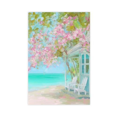WOPIYNAG Leinwand-Poster, Strandhaus, Schlafzimmer, Dekoration, Landschaftsdekoration, Geschenk, 50 x 75 cm von WOPIYNAG