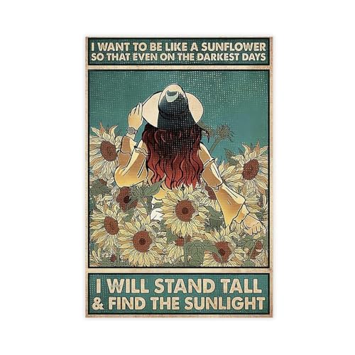 WOPIYNAG Leinwandposter "Girl Loves Flower", Schlafzimmer, Dekoration, Landschaftsdekoration, Geschenk, 60 x 90 cm von WOPIYNAG