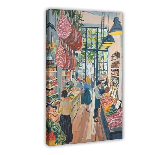 WOPIYNAG Leinwandposter im Vintage-Stil, Delicatesse(1), Schlafzimmerdekoration, Landschaftsdekoration, Geschenk, 60 x 90 cm von WOPIYNAG